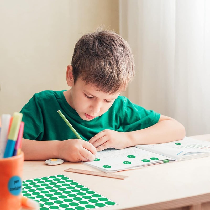 Lrogoe 1400 Pcs Green Dot Stickers 3/4" Round Color Coding Label Circle Stickers Colored Dots for Office,Classroom,Papers - Image 4